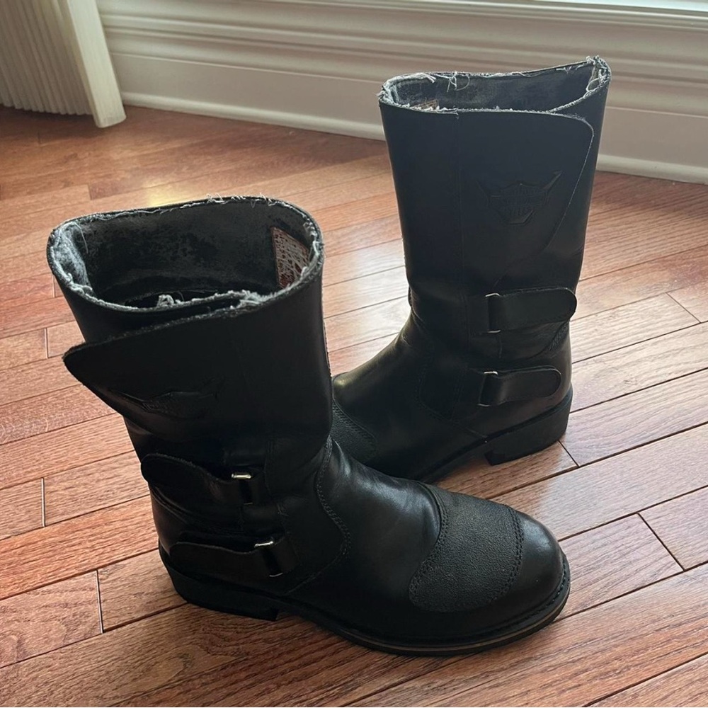 Harley-Davidson Black Leather Riding Boots